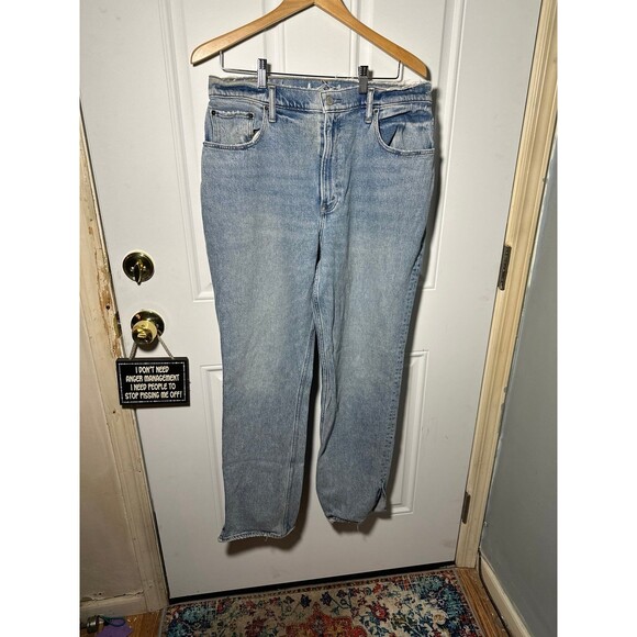 Abercrombie & Fitch Blue The 90s Straight Ultra High Rise Jeans - Picture 1 of 3